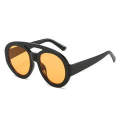 Gradient Round Sunglasses Double Bridge Vintage Eyeglasses
