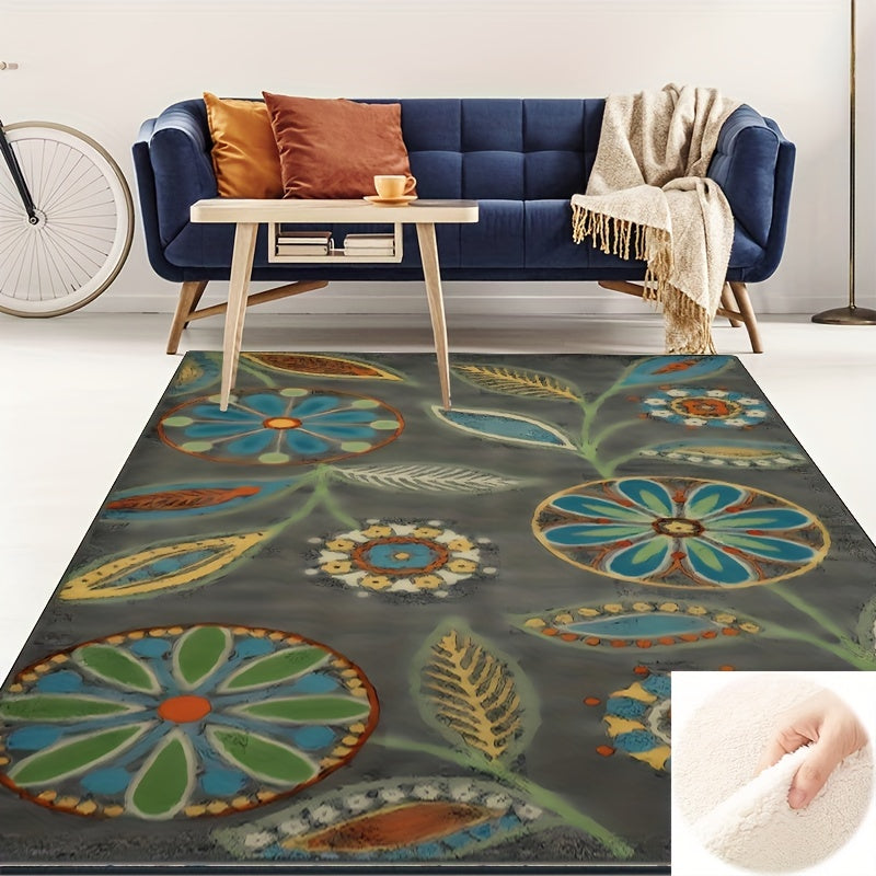 Washable American Pattern Large Carpet Vintage Print Soft Carpet For Home