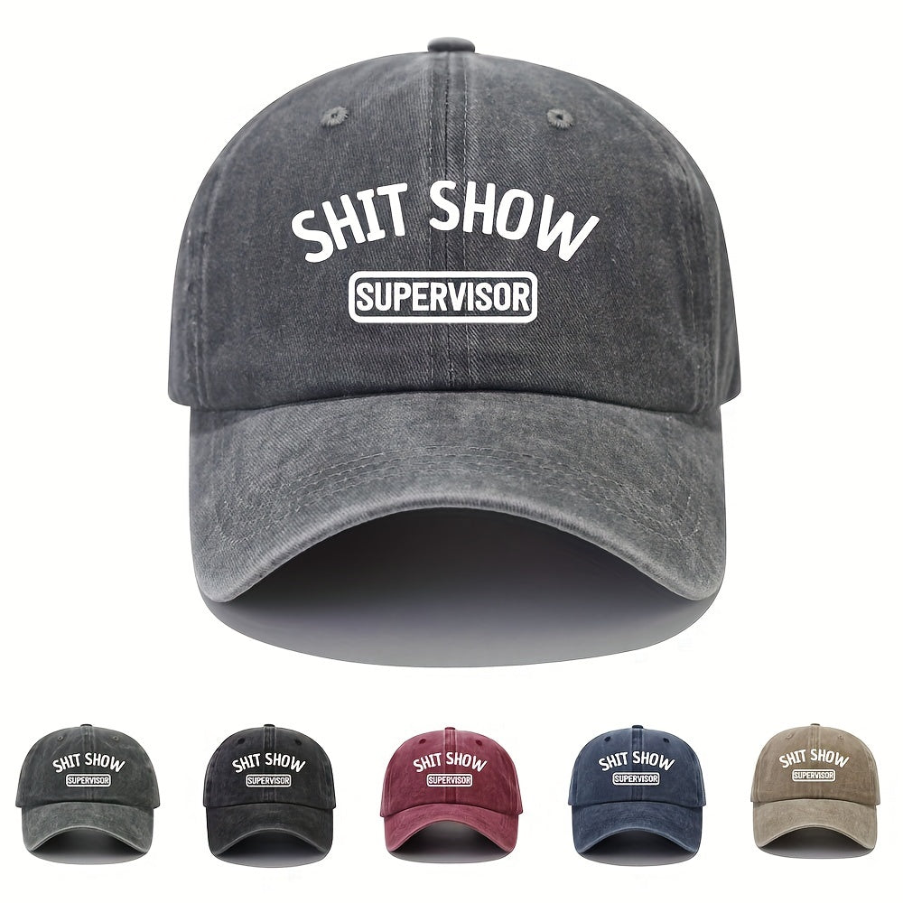 Hip Hop Unisex Baseball Cap Letter Printed Distressed Dad Hat