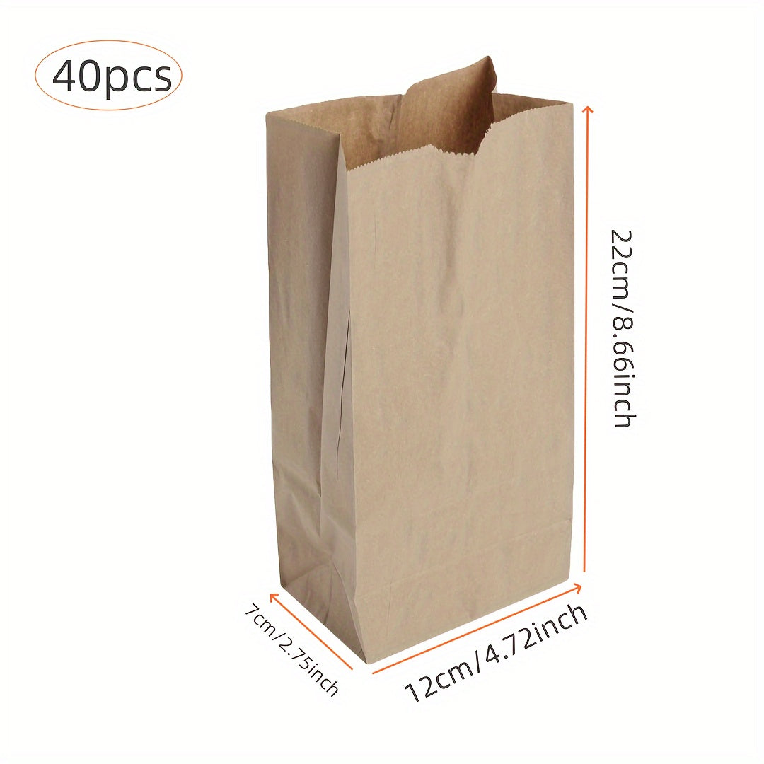 40pcs Food Packaging Paper Bags - Small Business Supplies
