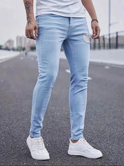 Men's Casual Light Ripped Denim Jeans