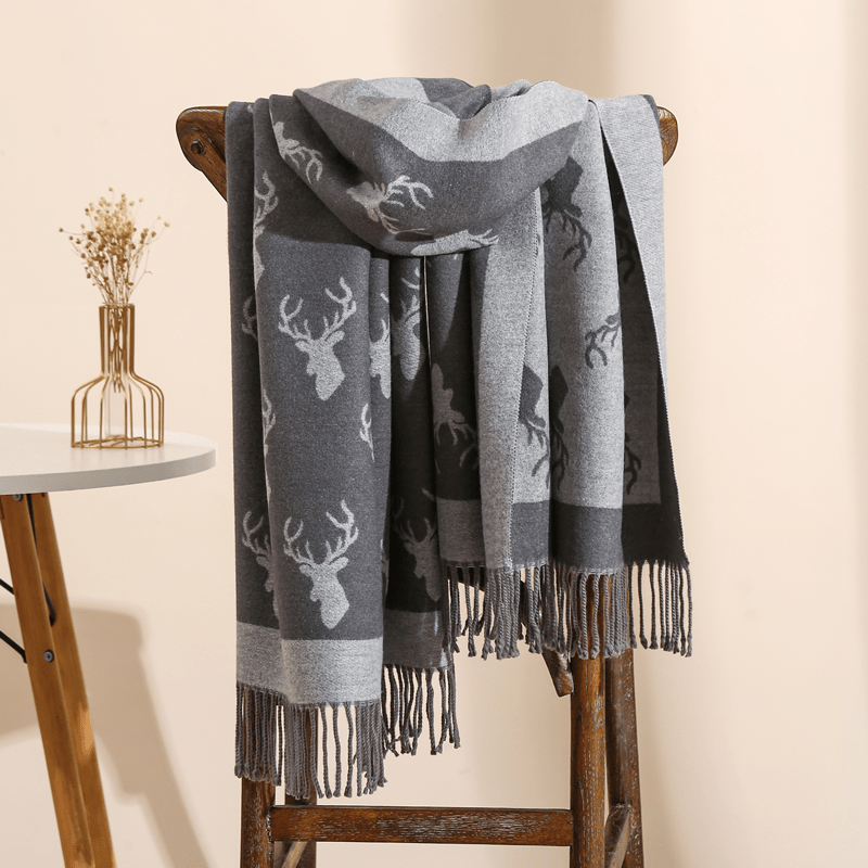 Set of 2 Fringe Trim Scarves