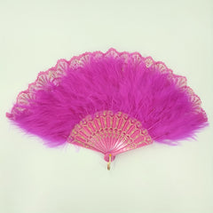 Pink Plush Folding Fan Dance Performance Photography Props