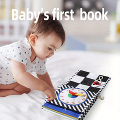 High Contrast Sensory Fabric Book for Babies - Washable Educational Toy