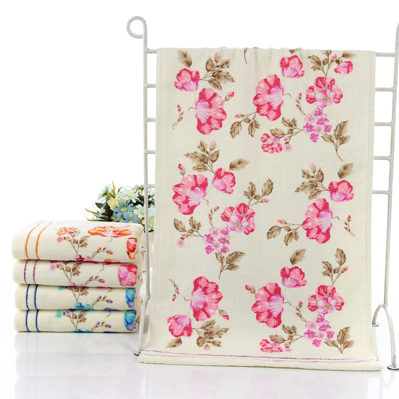 Boho Flower Printed Cotton Hand Towels Set
