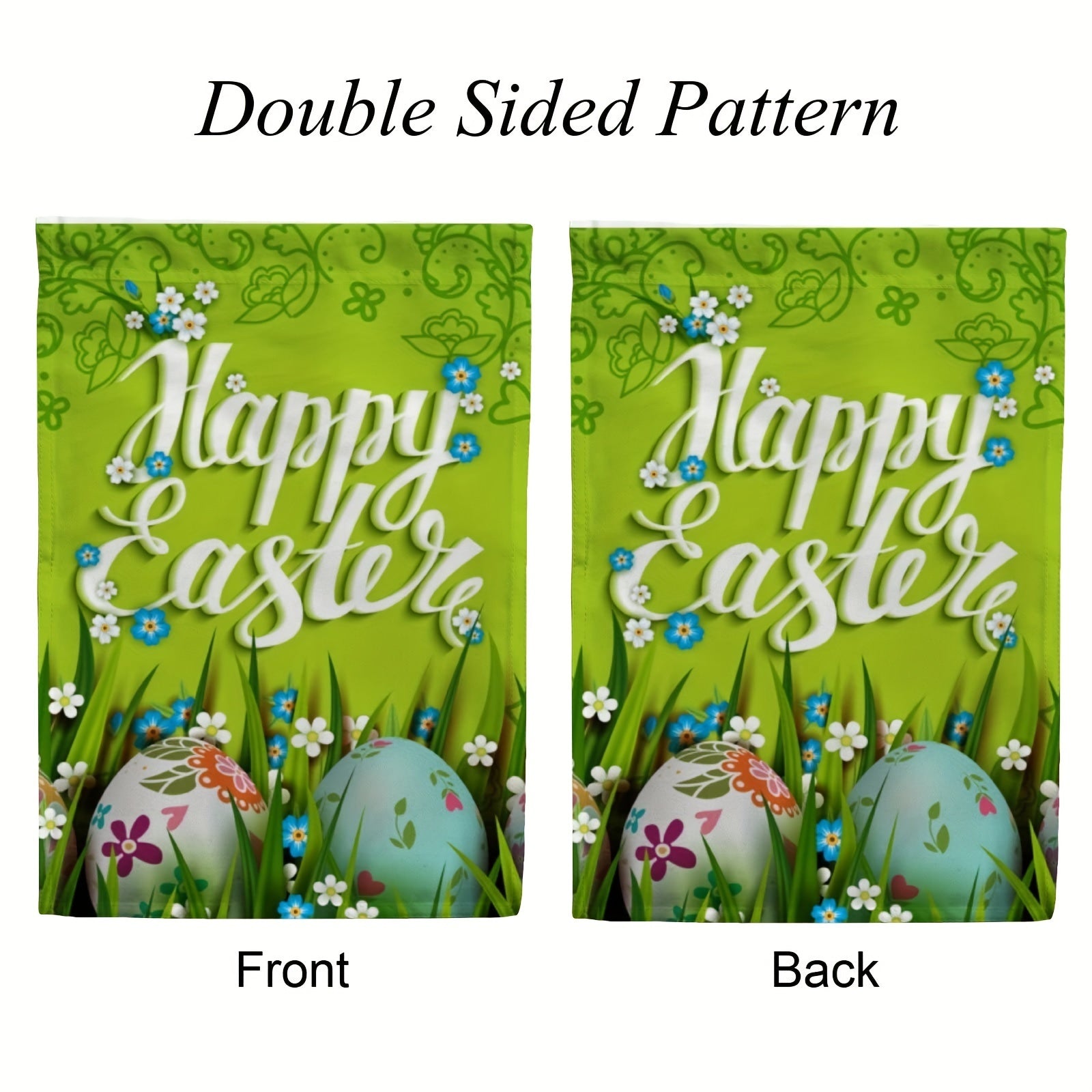 Easter Garden Flag Rabbit Floral Flowers Hello Welcome Spring House Flags