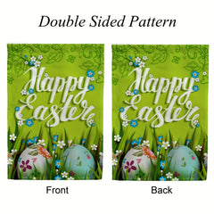 Easter Garden Flag Rabbit Floral Flowers Hello Welcome Spring House Flags