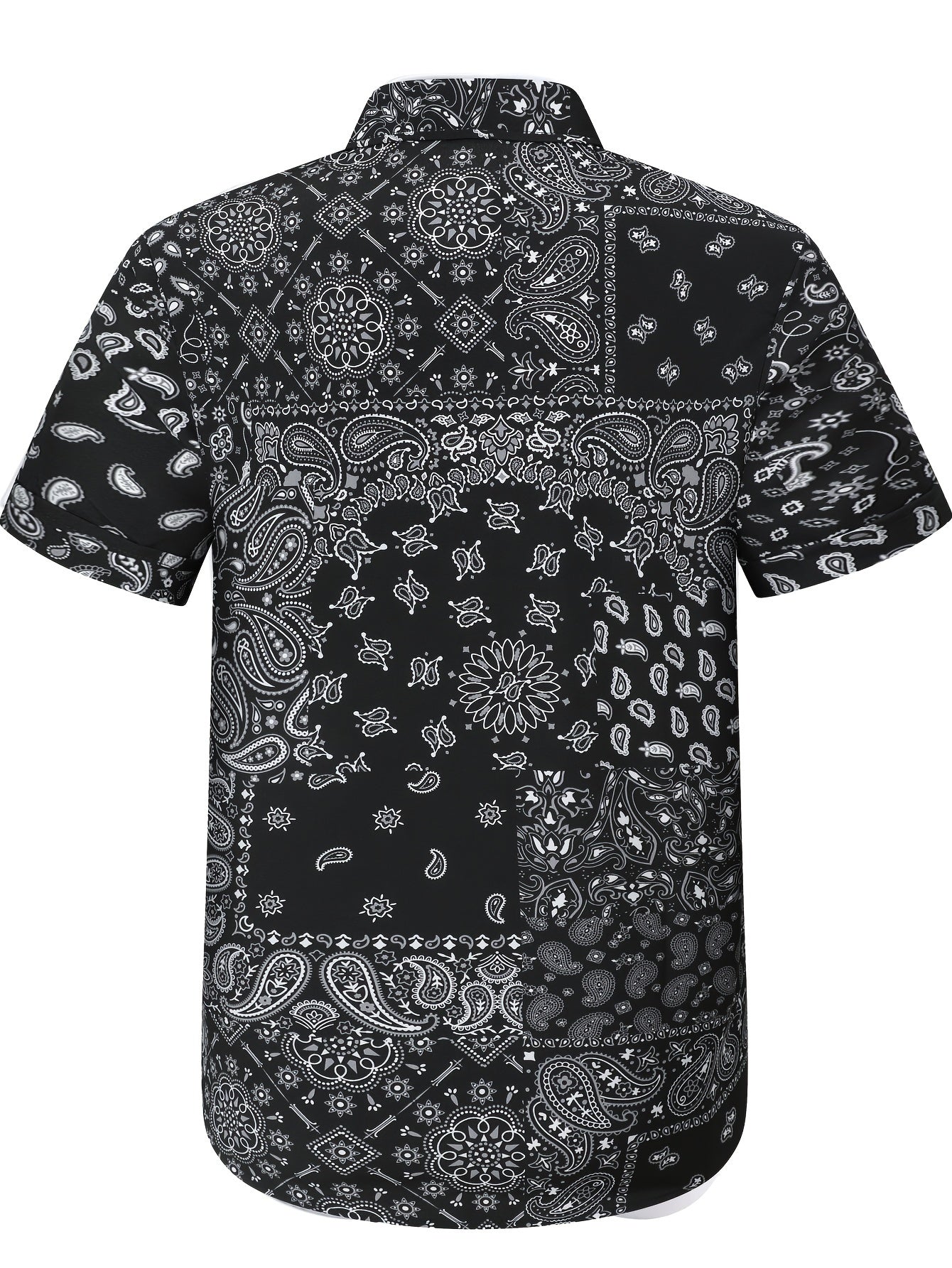 Paisley Pattern Hawaiian Shirt Men's Casual Button Up Short Sleeve