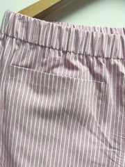  Striped Print High Rise Straight Leg Trousers