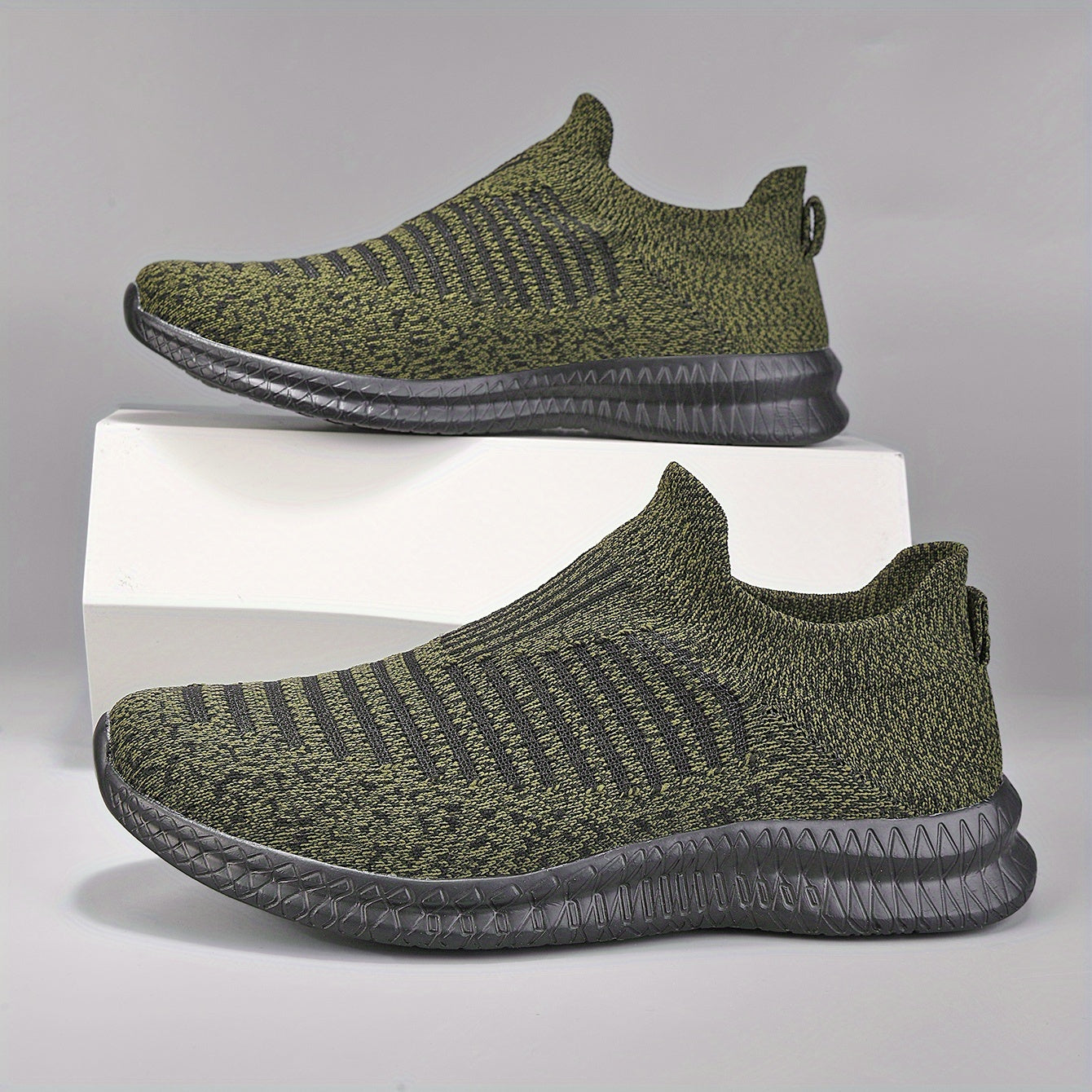 Men's Knitted Slip On Casual Shoes Breathable Lightweight Sock Shoes