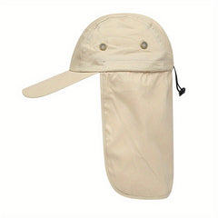 Camouflage Baseball Cap With Neck Flap Hood Waterproof Sun Visor