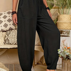  Casual Pants Women's High Rise Carrot Pants With Pockets