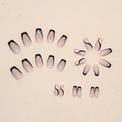 24 pcs Glossy Square Pink Press On Nails - Acrylic False Nails for Women & Girls