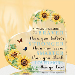 Sunflower Acrylic Heart Party Decoration - Inspirational Gift