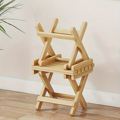 1pc Solid Wood Folding Stool Outdoor Portable Chair Mazaar Shoe Changing Stool