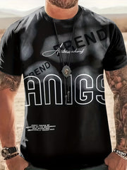 Men's Letter Print Active T-shirt 3D Print Breathable Tee