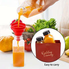 5pcs Clear Plastic Juice Bottles Leak Proof Large Capacity Beverage Containers