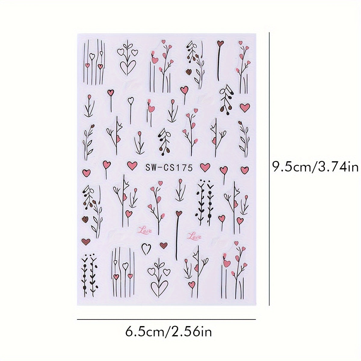 Floral Nail Art Stickers Set of 2 Sheets Self Adhesive Embellish