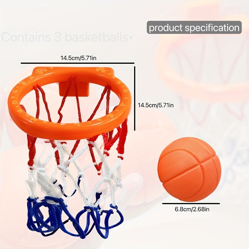Kids Mini Bathtub Basketball Hoop Set with 3 Balls