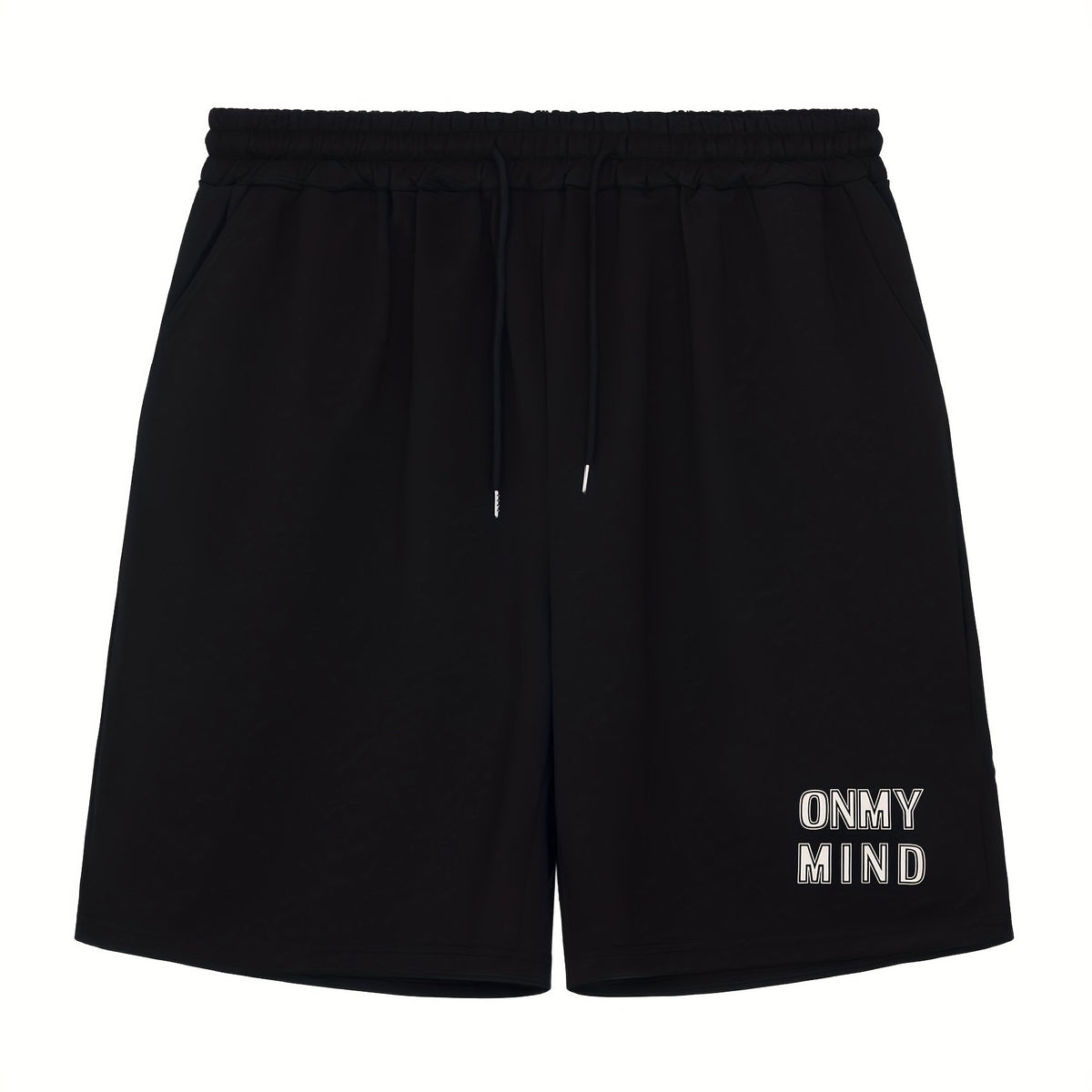 Men's Letter Print Drawstring Shorts Breathable Moisture Wicking