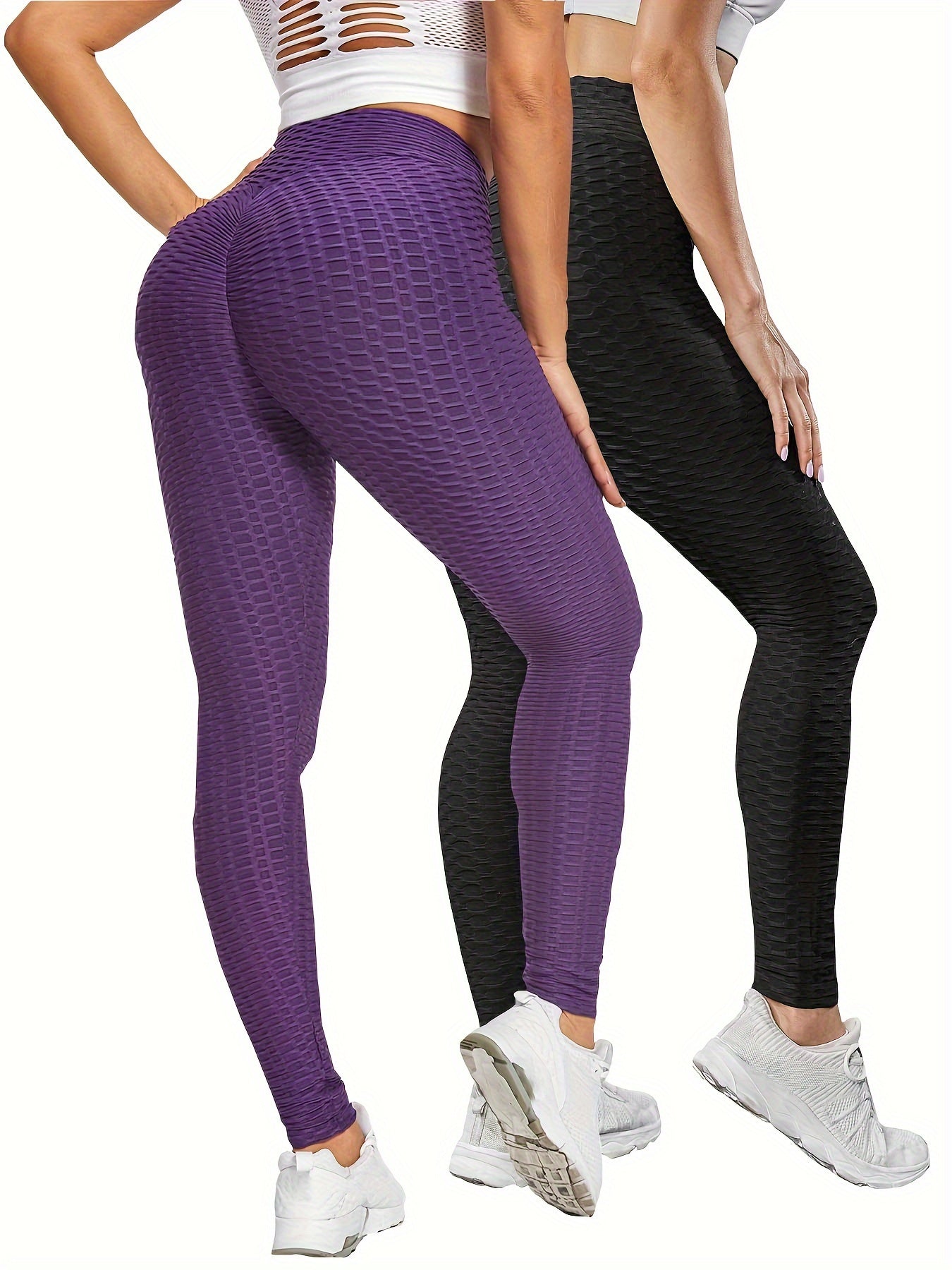 2pcs High Waist Tummy Control Yoga Pants Quick Dry Leggings