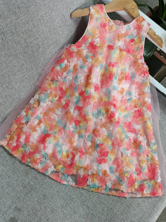 Girls Cute Flower Sleeveless Dress for Summer