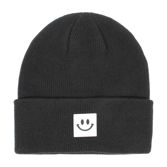 Toddler Beanie Knit Hat Smile Face Graphic Winter Warm Cap