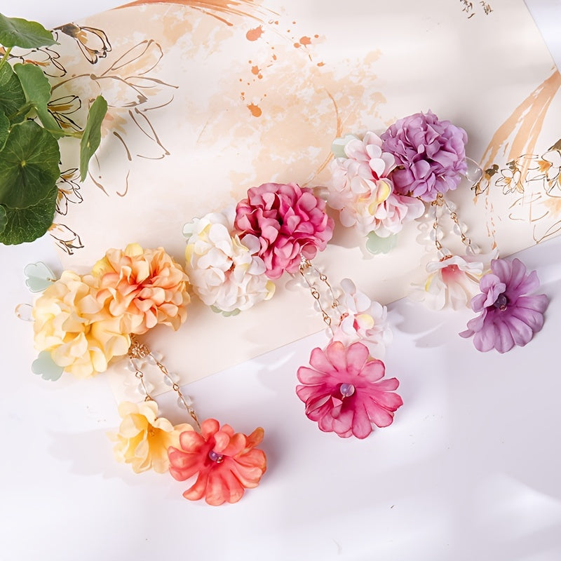 Antique Flower Tassel Hairpin Retro Hair Accessory Women