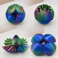 3 Pack 3D Printed Gradient Gear Balls for Desk Decor