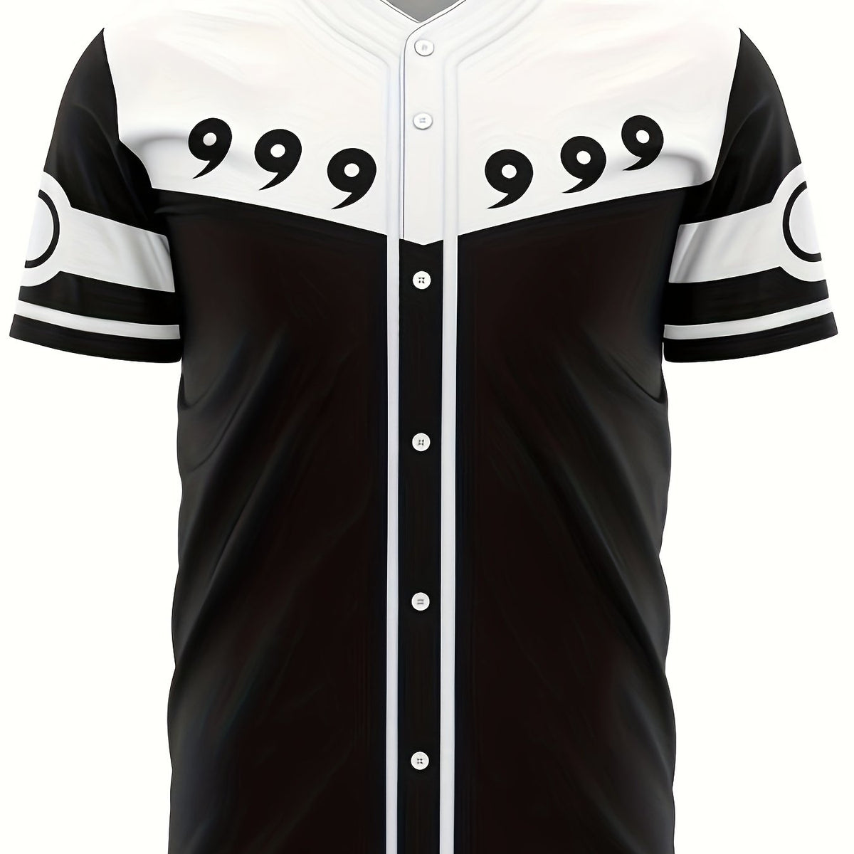 Men's Creative Pattern Baseball Jersey V Neck Shirt