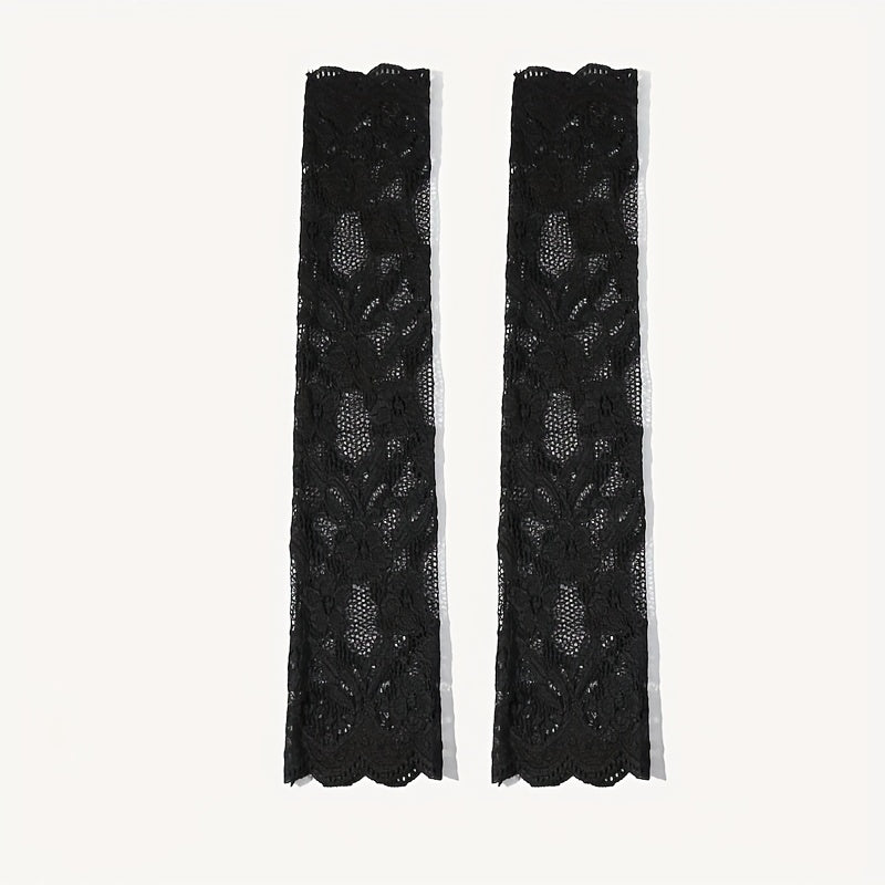 Flower Lace Sleeves Long Gloves Decorative Fingerless Women