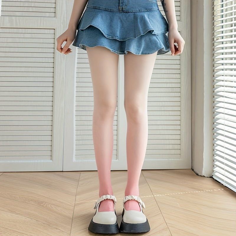 Ultra Thin Ombre High Waist Pantyhose