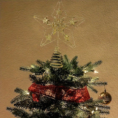 Christmas Tree Top Decoration Golden Hollow Powder Iron Art Star