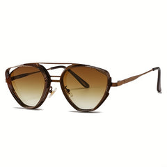 Triangle Frame Sunglasses Metal Fashionable Versatile Sunshade Mirror