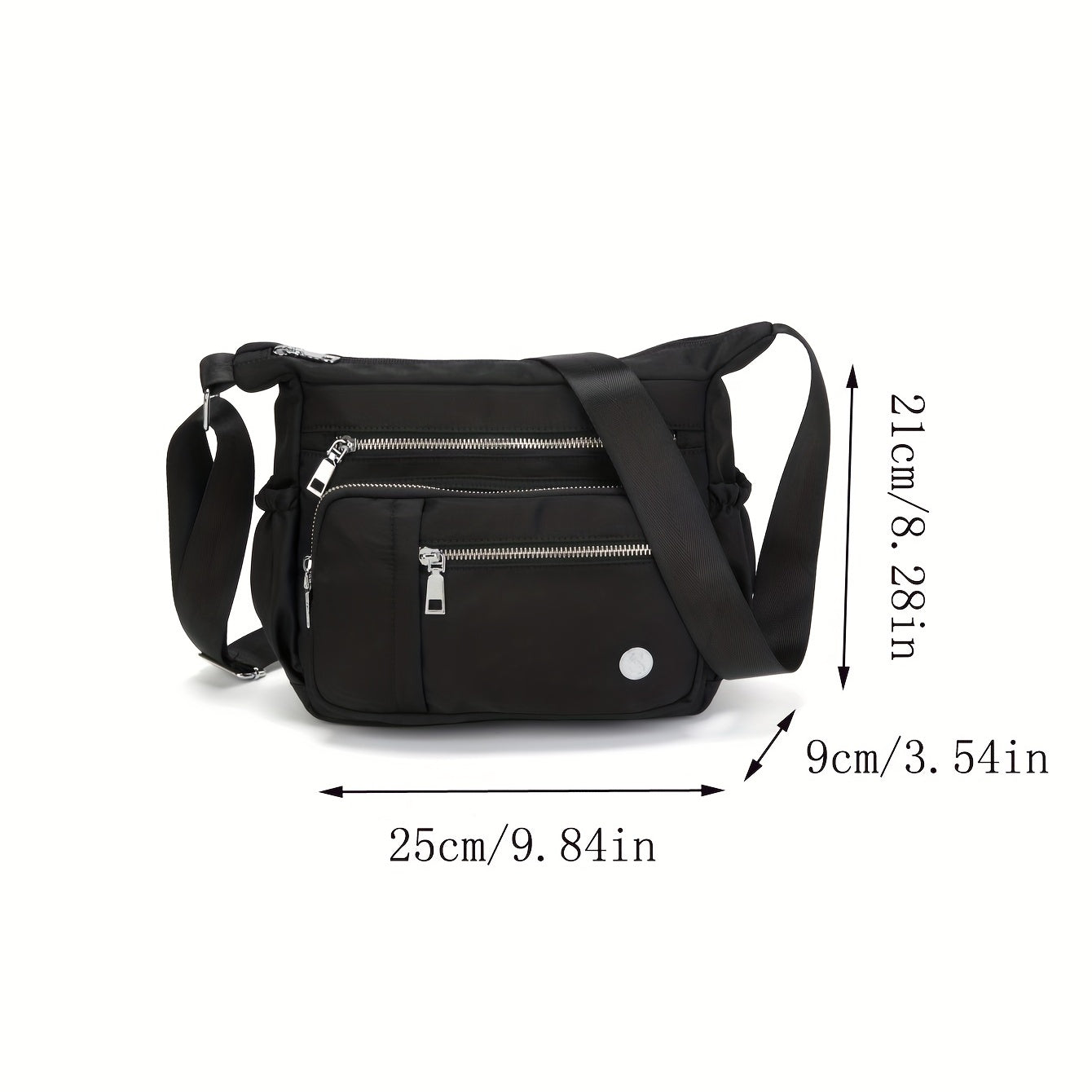 Nylon Crossbody Bag Waterproof Shoulder Bag Pockets Purse