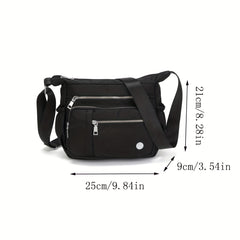 Nylon Crossbody Bag Waterproof Shoulder Bag Pockets Purse
