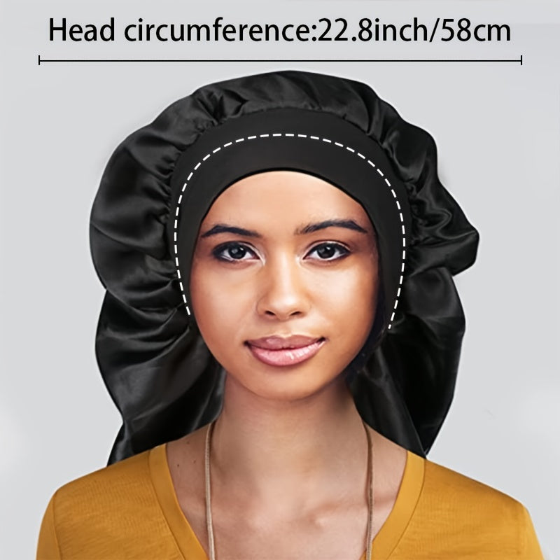 2pcs Satin Bonnet Women Leopard Print Hair Cap Silk Sleep Cap