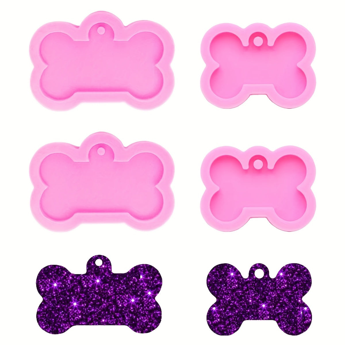 4pcs Dog Bone Silicone Mold Epoxy Resin Mold DIY Crafts