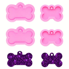 4pcs Dog Bone Silicone Mold Epoxy Resin Mold DIY Crafts