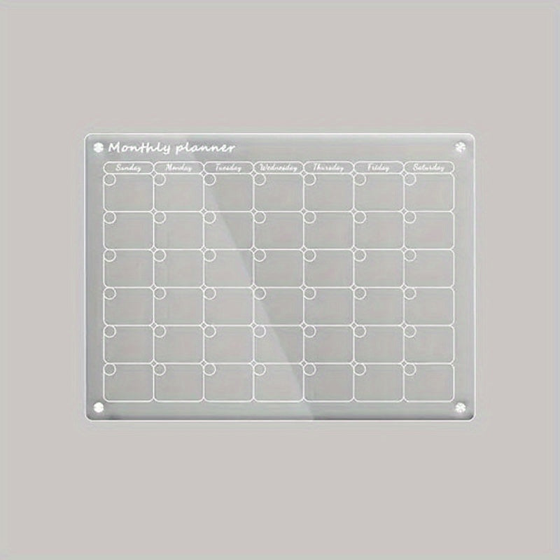 Acrylic Magnetic Calendar for Refrigerator with Marker Pen