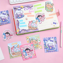 4pcs Cartoon Graphic Stickers Student Decoration Stickers