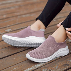 Women's Comfy Knit Sock Sneakers Lace Up Slip On Low Top Shoes