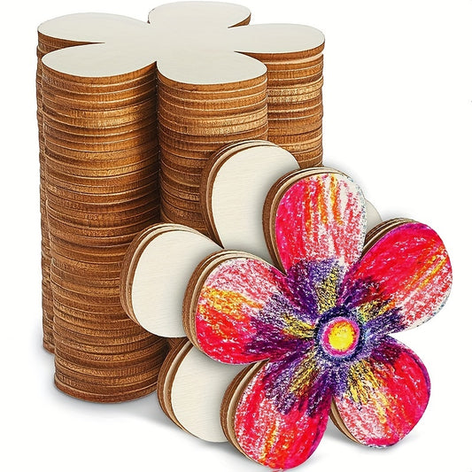 Wooden Flower Hollow Disc Crafts Blank Flower Shape Ornaments DIY Decoration