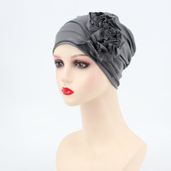 Elastic Turban Cap Solid Head Wrap Bandana Headwear Women Beanie Hats
