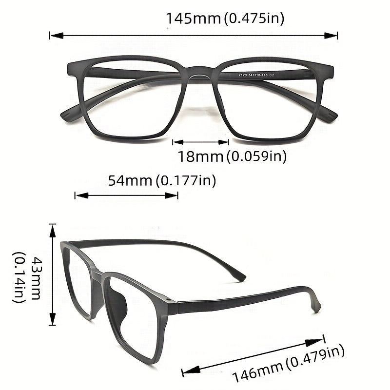 TR90 Square Frame Anti Light Glasses Casual Eyeglasses For Men