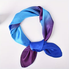 Tie Dye Gradient Bandana Vintage Square Scarf Satin Neckerchief Silk
