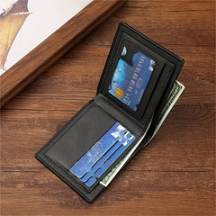 Men's Casual Checkered Wallet Soft PU Leather