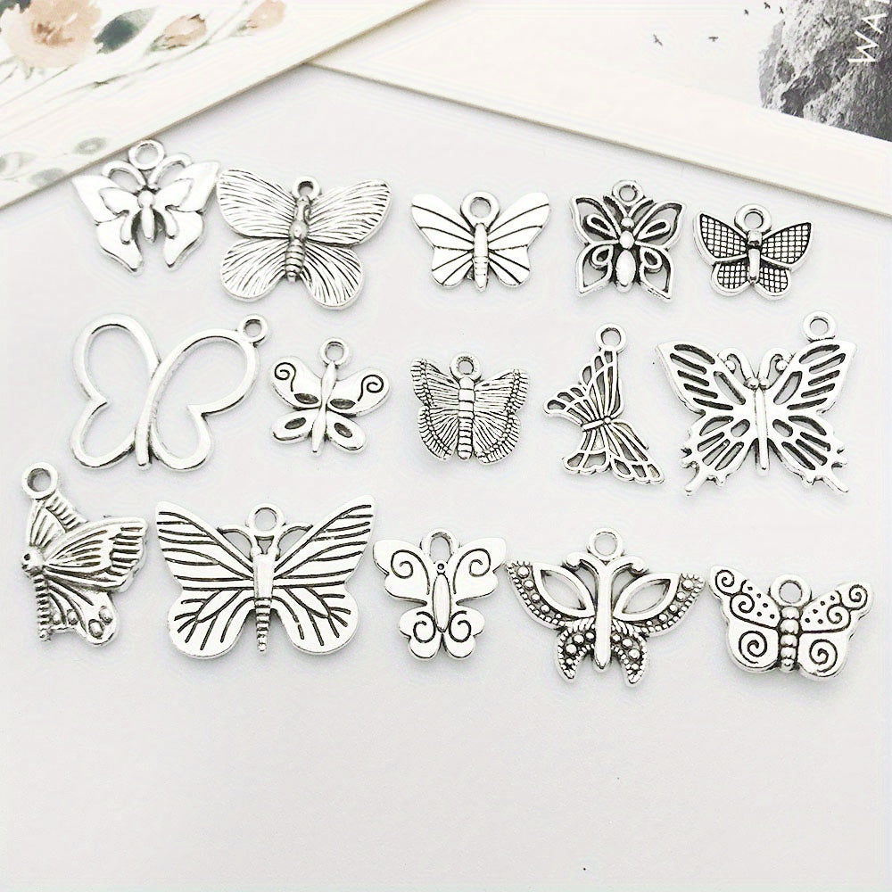 15pcs Tibetan Silver Metal Charms Pendants DIY For Jewelry Making