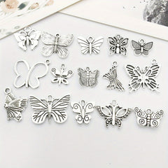 15pcs Tibetan Silver Metal Charms Pendants DIY For Jewelry Making