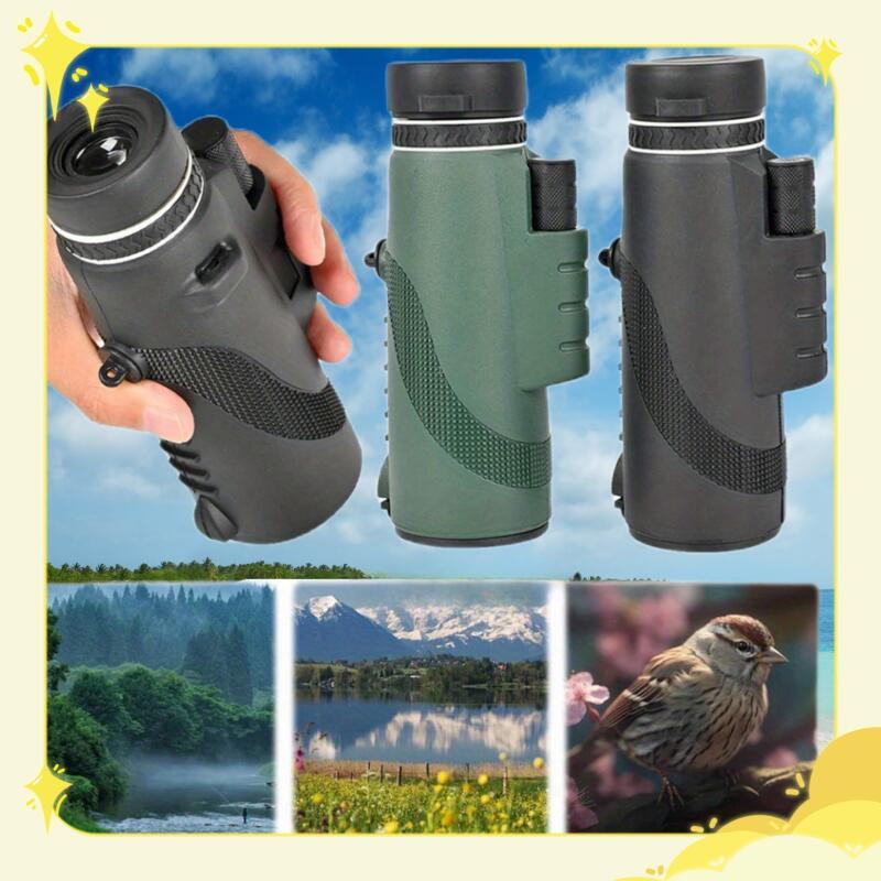 Compact 10x42 HD Telescope Binoculars for Adults Wide Angle Green Optics
